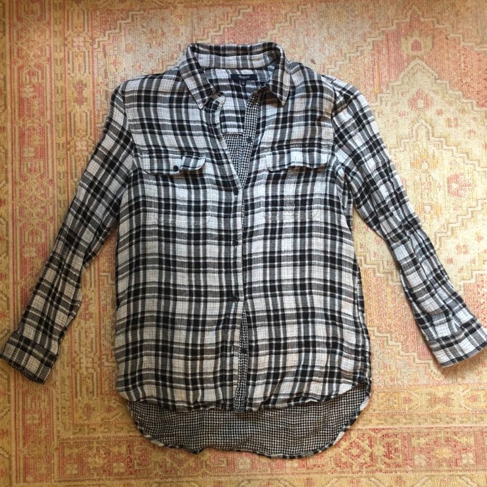 Madewell Black and White Flannel